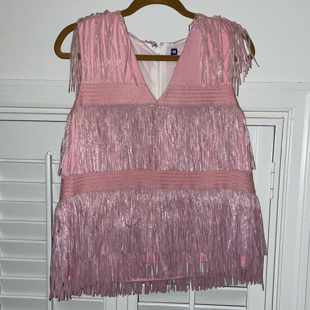 MSGM pink fringe top